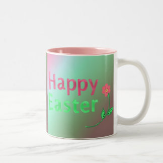 Caneca De Café Em Dois Tons Feliz Páscoa