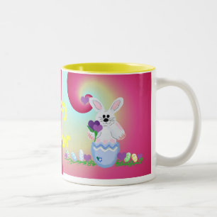 Caneca De Café Em Dois Tons Feliz Páscoa