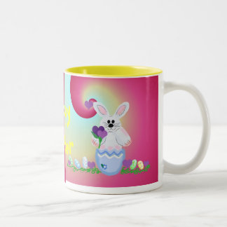 Caneca De Café Em Dois Tons Feliz Páscoa