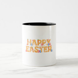 Caneca De Café Em Dois Tons Feliz Páscoa