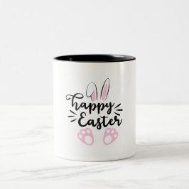 Caneca De Café Em Dois Tons Feliz Páscoa