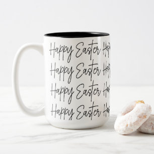 Caneca De Café Em Dois Tons Feliz Páscoa Feliz Páscoa
