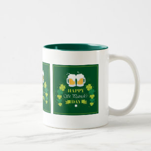 Caneca De Café Em Dois Tons Feliz Rua. Cerveja e Vestuário do Dia dos Patrick