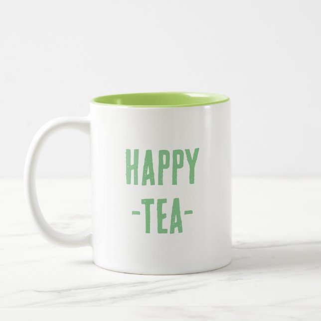Caneca De Café Em Dois Tons Feliz Tea Mug (Esquerda)