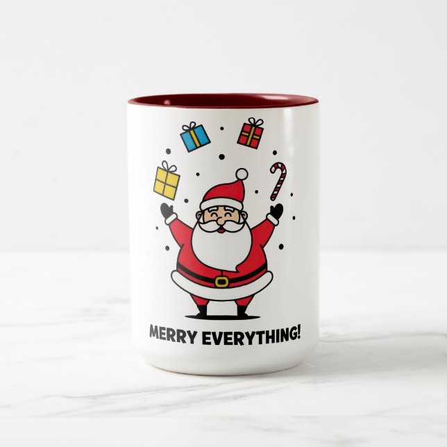 Caneca De Café Em Dois Tons Feliz Tudo Natal (Centro)