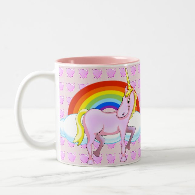 Caneca De Café Em Dois Tons Feliz Unicorn Mug (Esquerda)