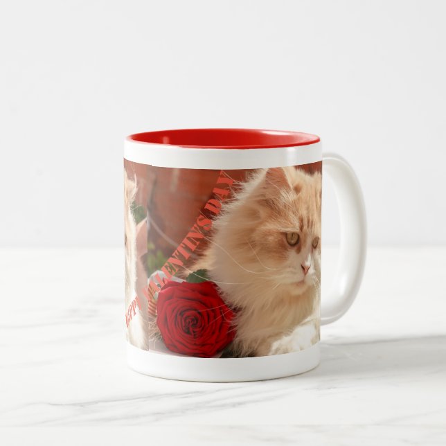Caneca De Café Em Dois Tons Feliz Valentin's Day Mugs (Frente Esquerda)