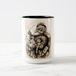 Caneca De Café Em Dois Tons Feliz Velho Papai Noel