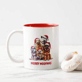 Caneca De Café Em Dois Tons Feliz Woofmas Natal
