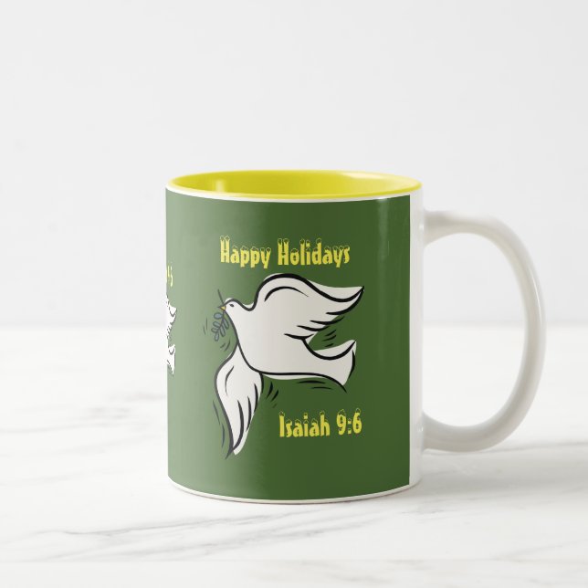 Caneca De Café Em Dois Tons Felizes Feriados Personalizam o Natal (Direita)