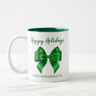 Caneca De Café Em Dois Tons Felizes Feriados Verdes Legais