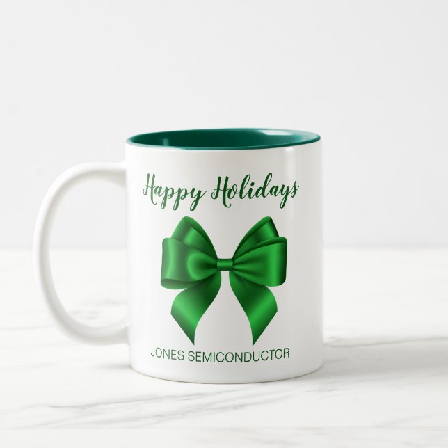 Caneca De Café Em Dois Tons Felizes Feriados Verdes Legais (Esquerda)