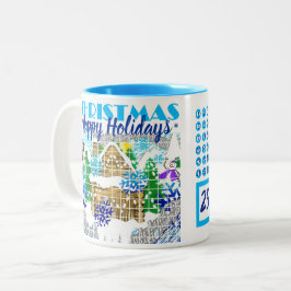 Caneca De Café Em Dois Tons FELIZES HOLIDAYS | WINTER WONDERLAND | Adiantament