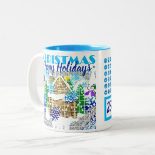 Caneca De Café Em Dois Tons FELIZES HOLIDAYS WINTER WONDERLAND Adiantament