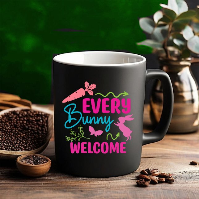 Caneca De Café Em Dois Tons Felz pascoa. Flores (Criador carregado)