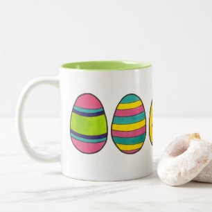 Caneca De Café Em Dois Tons Felz pascoa Pintado, Ovos De Caça, Springtime