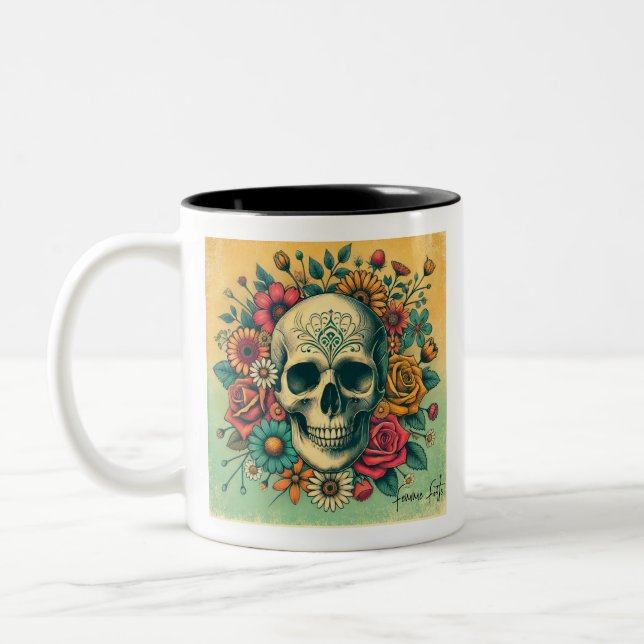 Caneca De Café Em Dois Tons Femme Forte Skull (Esquerda)