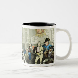 Caneca De Café Em Dois Tons Fencing Academia do Sr. H Angelo, gravada por