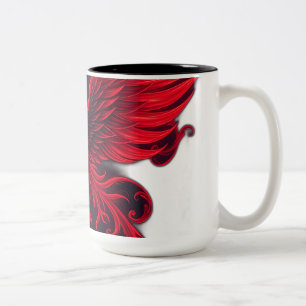 Caneca De Café Em Dois Tons Fênix com Espiros e Espiros Góticos