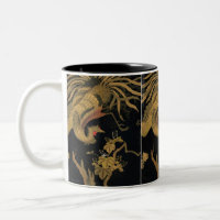 Fenix Dourada Japonesa Vintage Black Bird