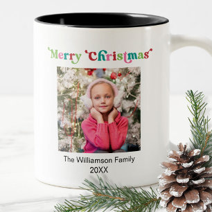 Caneca De Café Em Dois Tons Feriado Brilhante Foto de Greve de Natal Feliz