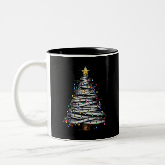 Caneca De Café Em Dois Tons Feriado de Árvore de Natal (Esquerda)