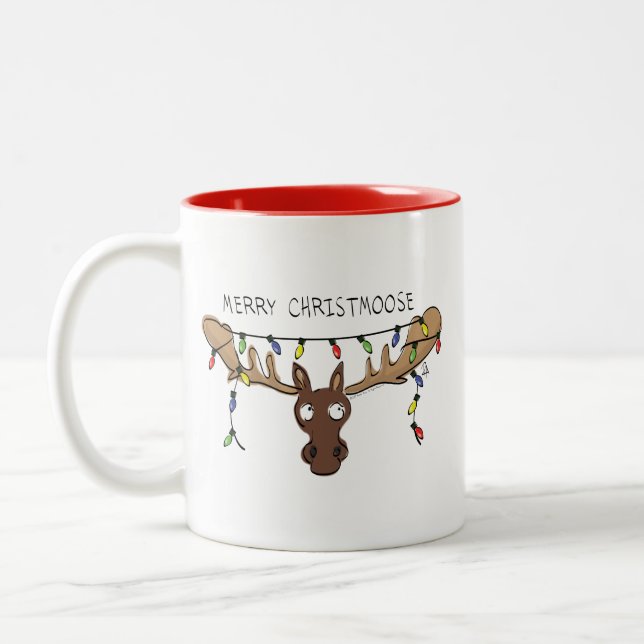Caneca De Café Em Dois Tons Feriado de Natal, Cute Engraçado (Esquerda)
