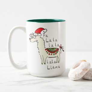 Caneca De Café Em Dois Tons Feriado de Natal Engraçado Llama