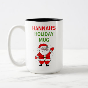 Caneca De Café Em Dois Tons Feriado de Natal para Papais noeis de Cartoon