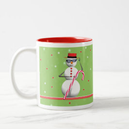 Caneca De Café Em Dois Tons Feriado de Natal Snowman