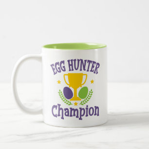 Caneca De Café Em Dois Tons Feriado de Páscoa Moderna do Egg Hunter Champion