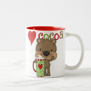Caneca De Café Em Dois Tons Feriado do amor do cacau do urso
