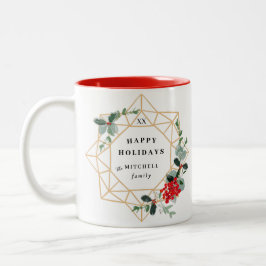 Caneca De Café Em Dois Tons Feriados Felizes, Mensagem Personalizada Feriados,