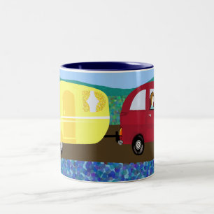 Caneca De Café Em Dois Tons Férias caravanas