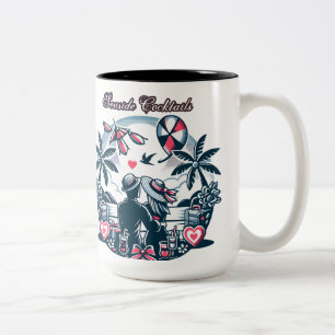 Caneca De Café Em Dois Tons Férias com Brisa Tropical do Mar