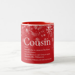 Caneca De Café Em Dois Tons Férias de Natal Definição de Primo Flocos de Neve