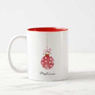 Caneca De Café Em Dois Tons Férias de Natal Personalizadas