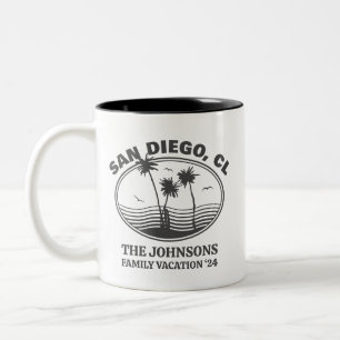 Caneca De Café Em Dois Tons Férias de Praia de Amigos Familiares Personalizado