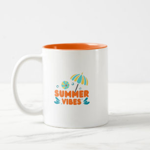 Caneca De Café Em Dois Tons Férias de Vibrações de Verão