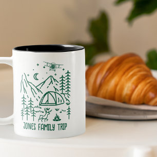 Caneca De Café Em Dois Tons Férias em Família Floresta de Madeira Avião Person