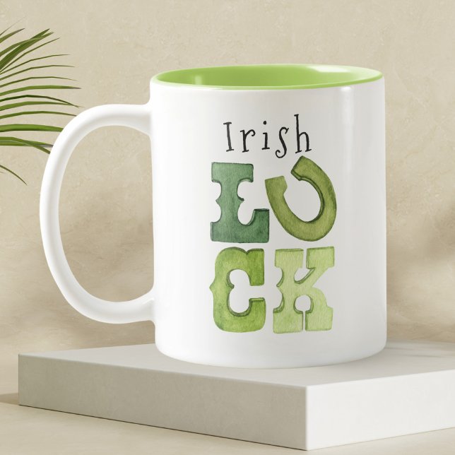 Caneca De Café Em Dois Tons Ferradura personalizada Dia de São Patrício irland (Criador carregado)