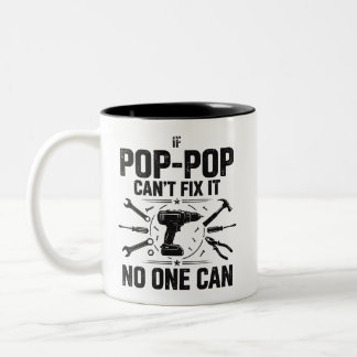 Caneca De Café Em Dois Tons Ferramentas Vintage Pop Pop Não Consegue Consertar