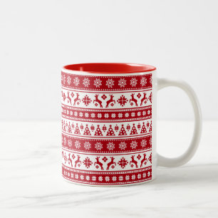 Caneca De Café Em Dois Tons Ferro Natal Nórdico Aconchegante