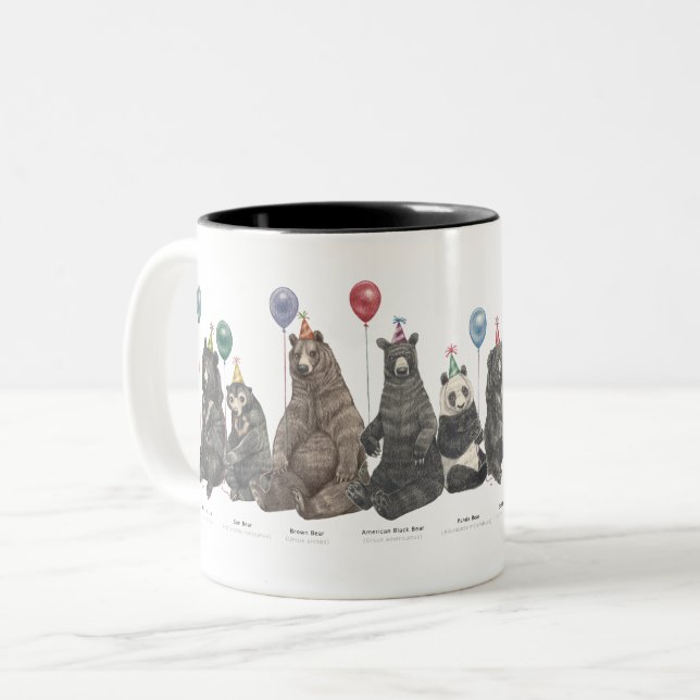 Caneca De Café Em Dois Tons Festa Bear Mug! Mug Café De Dois Tons (Frente Esquerda)