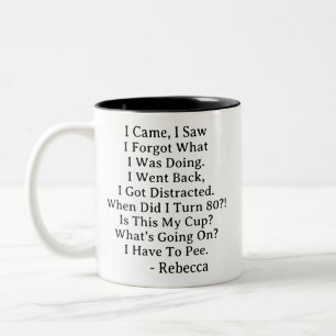 Caneca De Café Em Dois Tons Festa de 80 Anos Engraçada