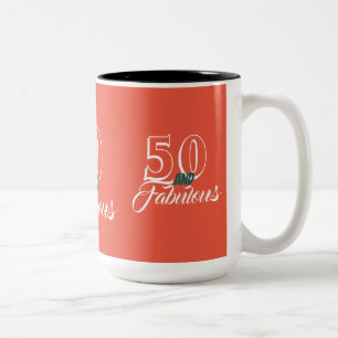Caneca De Café Em Dois Tons Festa de Aniversário de 50 anos e Fabulosa Living