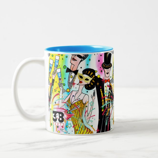 Caneca De Café Em Dois Tons Festa de Ano Novo (Esquerda)