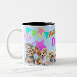 Caneca De Café Em Dois Tons Festa de Cachorro