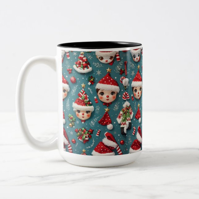 Caneca De Café Em Dois Tons Festa de Natal (Esquerda)