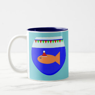 Caneca De Café Em Dois Tons Festa de Natal - Goldfish Mug